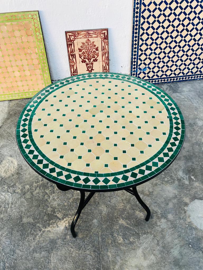 Moroccan Mosaic Table Handmade | Outdoor Patio Tile Table | Artisan Coffee Table Decor