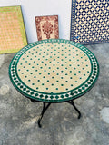 Moroccan Mosaic Table Handmade | Outdoor Patio Tile Table | Artisan Coffee Table Decor