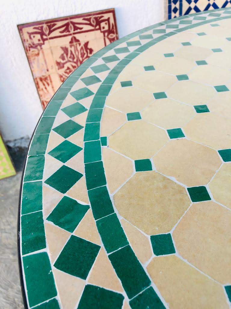 Moroccan Mosaic Table Handmade | Outdoor Patio Tile Table | Artisan Coffee Table Decor