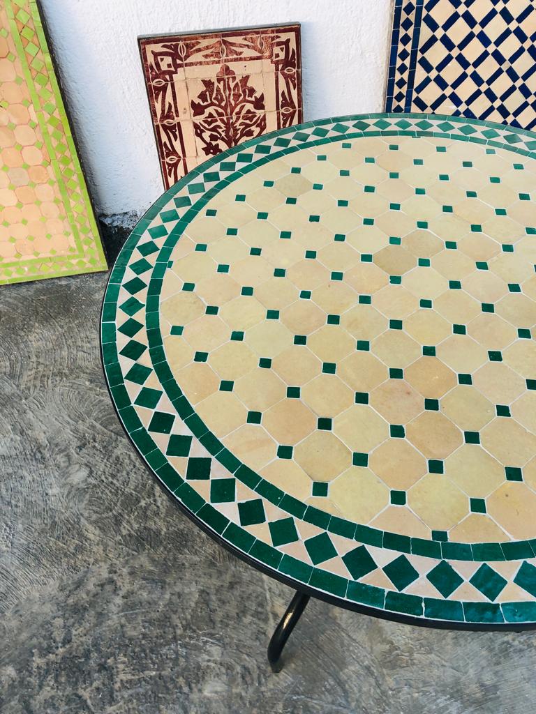 Moroccan Mosaic Table Handmade | Outdoor Patio Tile Table | Artisan Coffee Table Decor