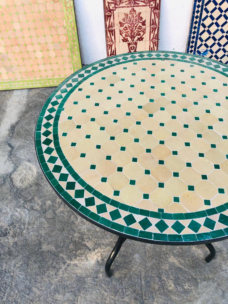 Moroccan Mosaic Table Handmade | Outdoor Patio Tile Table | Artisan Coffee Table Decor